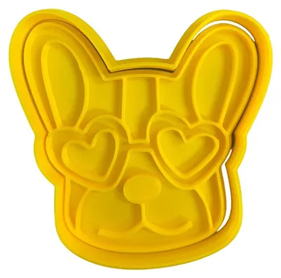 Ausstechform Franz. Bulldogge 10 cm + Prägestempel