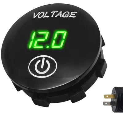 Produktbild von ProRide Universelles Einbau-Voltmeter 12-24V DC mit Ein/Aus-Schalter - Grün