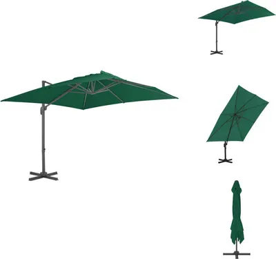 Immagine prodotto di vidaXL Ombrello Ampel con palo in alluminio verde 300x300 cm - Ombrelloni e tende da sole