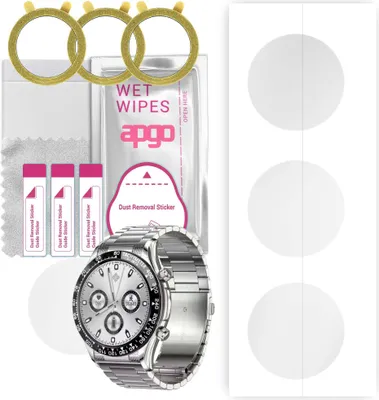 Produktbild von apgo 3 Stück Schutzfolie, klar, kompatibel mit Rubicon RNCE94 Smartwatch, Hydrogel Displayschutzfolie mit Positionierhilfe, Displayfolie, robust und kratzfest