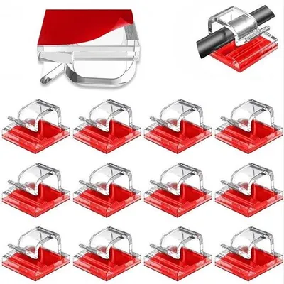 Produktbild von Famanu Kabelhalter Set 50 Stück - Transparent