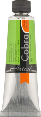 Image de Cobra Artist peinture à l'huile mélangeable à l'eau en tube 150 ml vert clair permanent 618