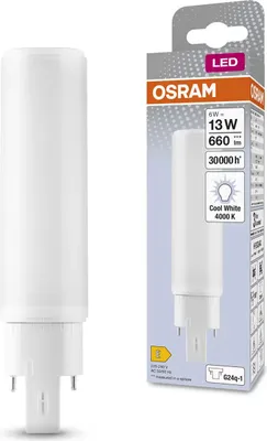 Obrázok produktu pre OSRAM HOMELIGHTING 4058075559103 LED (monochrome) EEC E (A - G) G24q-1 6 W = 13 W Neutral white (Ø x L) 33 mm x 143 mm 1 pc(s)