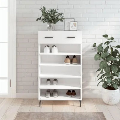 Produktbild von Schuhschrank zur Aufbewahrung, weiß, 60 x 35 x 105 cm, aus Holzwerkstoff