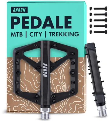 Produktbild von AARON Dirt 2.0 MTB Pedale Nylon Ultraleicht 9/16" Mountainbike Fahrradpedale Schwarz