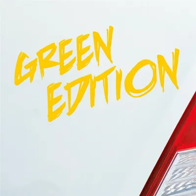 Produktbild von Auto Aufkleber Green Edition Auto Car Tuning Motorrad 15x7 cm Gelb Sticker Heckscheibenaufkleber