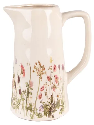 Immagine prodotto di Caraffa decorativa Clayre & Eef 15x10x19 cm Fiori di Vetroceramica rosa beige