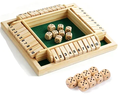 Produktbild von Holz-Würfelspiel "Shut the Box" - Holzspiel - Gesellschaftsspiel für 2 bis 4 Spieler - 22,5 x 22,5 x 3,5 cm - Familienspiel