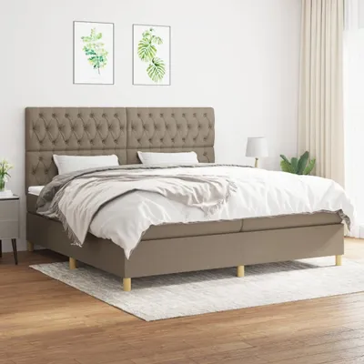Produktbild von The Living Store Boxspringbett mit Matratze Taupe 200x200 cm Stoff