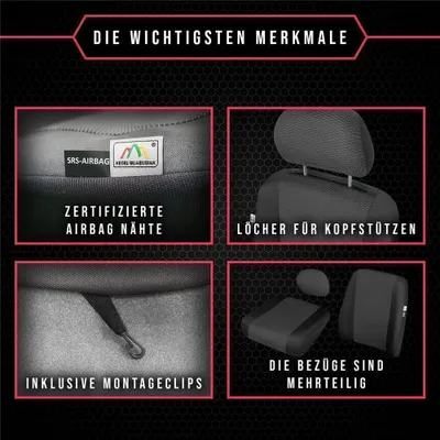 Produktbild von Autositzbezüge Transporter Schonbezüge für Fiat Scudo II (06-16) Schwarz 6-Sitze
