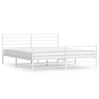Immagine prodotto di vidaXL Struttura letto con testiera e pediera in metallo bianco 200x200 cm