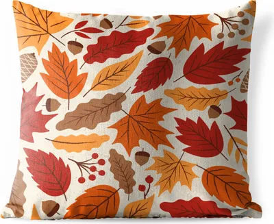 Produktbild von MuchoWow® Outdoor Kissen - Blätter - Eichel - Herbst - Zeichnung - 60x60 cm - Wetterfest - Lounge Kissen - Dekoration - Schlaf Kissen