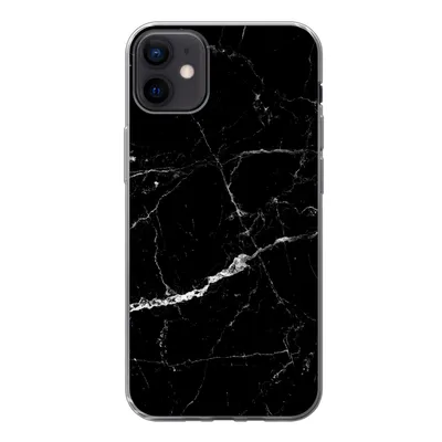 Produktbild von MuchoWow® Handyhülle Schutzhülle Hülle für iPhone 12 mini Marmor - Schwarz - Marmoroptik - Weiß - Luxus - Stein Silikon Softcase Handy Hülle - Bild