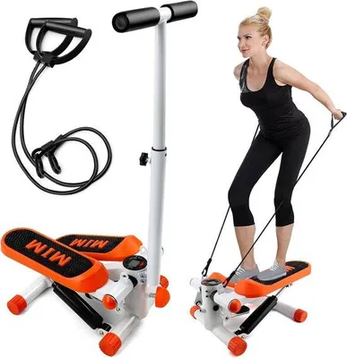 Productafbeelding van Famanu Fitness Stepper met LED-display - Draagvermogen van 450 kg en hydraulische antisliptechnologie