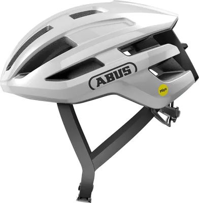Produktbild von ABUS Rennradhelm PowerDome MIPS - leichter Fahrradhelm mit cleverem Belüftungssystem und Aufprallschutz -  Italy - für Damen und Herren - Weiß Glänzend, Größe L (57-61 cm)