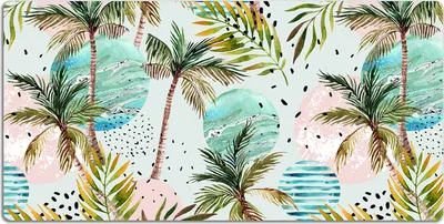 Produktbild von Schreibtischmatte Tischunterlage 90x45 cm Mauspad - Hawaii Palm.