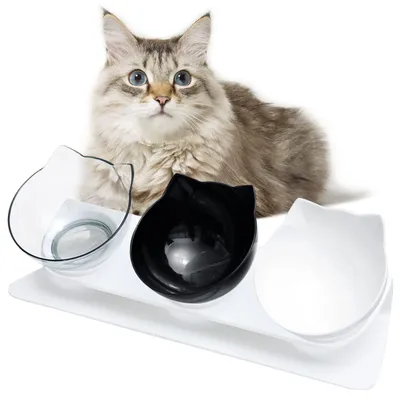 Image de Gamelles surélevées pour chats - Lot de 3 avec base antidérapante