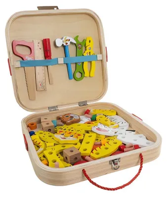 Produktbild von Kruzzel 26581 Holz-Werkzeugset für Kinder im Koffer