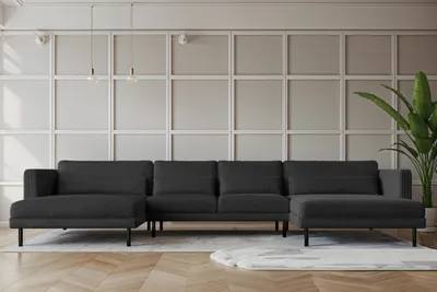 Produktbild von Kaiser Möbel Ecksofa DANI in U-Form,Stilvolles, stoff Poso Schwarz