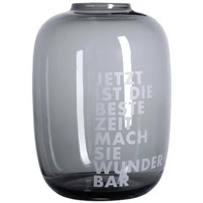 Produktbild von Räder Glasvase Beste Zeit H.27cm, D.19,5cm, grau