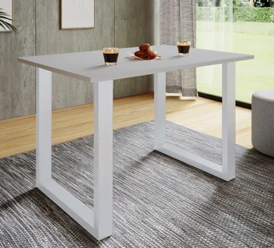 Produktbild von VCM Holzesstisch | H. 76 x B. 140 x T. 80 cm | hochwertiges und massives Fußgestell | Füße aus Eisen | Küchentisch - Xona U