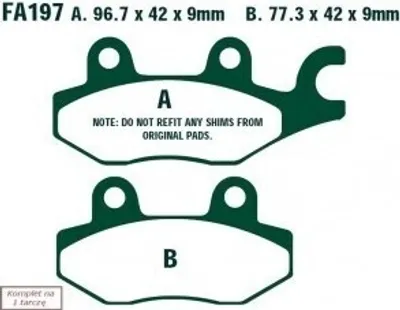 Produktbild von EBC Brakes Bremsbeläge Satz Bremsklötze für KYMCO MOTORCYCLES YAGER SFA197HH