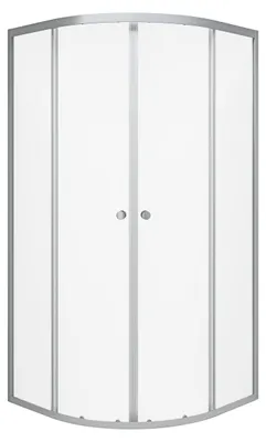 Immagine prodotto di Cabina doccia 90x90 Marwell Chrystal Round 90x90 cm - Doccia con profili in alluminio di alta qualità in argento opaco - Cabina doccia con porta scorrevole