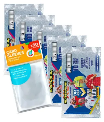 Zdjęcie produktu dla Zestaw kart kolekcjonerskich FIFA 365 Adrenalyn XL 2027 – 5 opakowań premium + ekskluzywne etui kolekcjonerskie