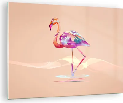 Produktbild von Bilder auf glas - Flamingo Vogel Wasser - 70x50cm - Glasbilder - Wandbilder - Kunstdruck - zum Aufhängen bereit - Wanddekoration aus Glas - Glas Bilder - Wandbild auf Glas - Einteilig - GAA70x50-3839