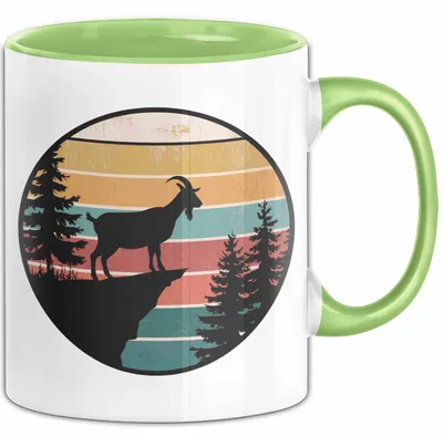 Produktbild von Ziegenbauer Ziegen Tier Retro Tasse Geschenk Lustige Geschenkidee Spruch (Grün)