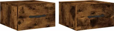 Obrázek produktu pro vidaXL Nástěnné noční stolky 2 ks. Kouřový dub 35x35x20 cm