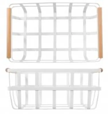 Immagine prodotto di H&H Cestino Metallico Colore Bianco Cm22,5X36X16