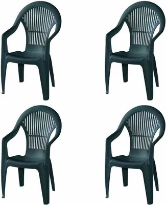 Produktbild von PROGARDEN Vega SET 4x Stapelsessel grün Kunststoff M73531