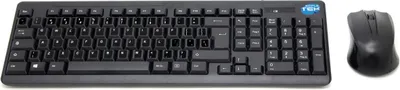 Immagine prodotto di Kit Mouse E Tastiera Wireless Con Adesivi Layout Inglese Us Qwerty Wifi Nero