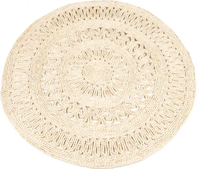 Produktbild von Strohteppich mit Muster 60 cm rund