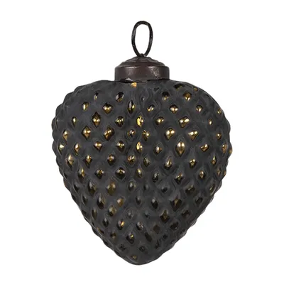 Produktbild von Clayre & Eef Weihnachtskugel 7x3x8 cm Schwarz Glas