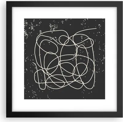 Produktbild von Gerahmtes Poster - Schwarzer Rahmen - Modern Linie Schwarz - 30x30 cm - Wand Bild - Wanddeko - Wandbilder - Kunstposter - Wandposter - Bilderrahmen - Bilder - Kunstdruck - P2BAC30x30-4649