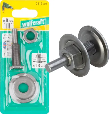 Zdjęcie produktu dla wolfcraft GmbH 2117000, Łącznik shank, for sanding and polishing discs without shank, 1 szt., 1,3 cm, 8 mm