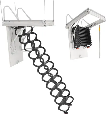 Immagine prodotto di Scala per soppalco in acciaio 2,6-2,85 m - scala per soppalco - scala per soppalco - scala a forbice per soppalco e soffitta