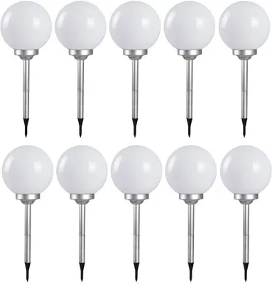 Produktbild von 10er Set LED Solar Steckleuchten, Kugelform, 30 cm