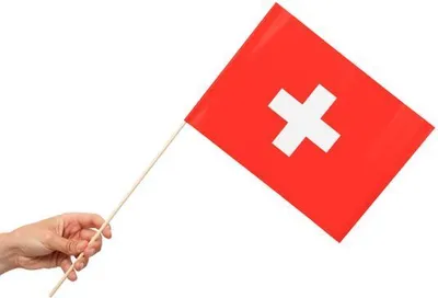 Produktbild von 10 Papier Fahnen Schweiz 20 x 30 cm Handfahnen
