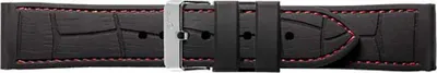 Produktbild von Piero Magli Uhrenarmband SILIKON schwarz NAHT rot SEIKO CASIO 22mm 20010111