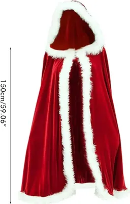 Produktbild von Vianočný kostým Otec Vianoc kabát 1,5 m červený s kapucňou Plášť kabát pre vianočné party cosplay
