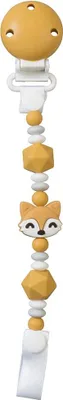 Zdjęcie produktu dla Łańcuszek do smoczka Saro Foxy w kolorze musztardowym