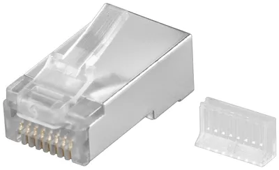 Produktbild von goobay RJ45 Stecker CAT 5e/STP geschirmt transparent (Bulk)