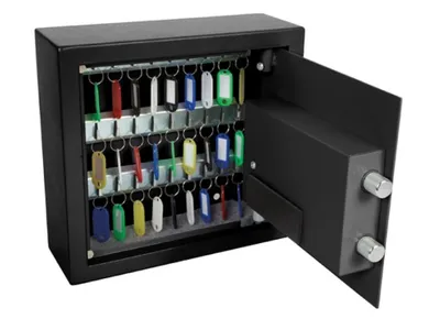 Produktbild von Perel Schlüsseltresor mit elektronischem Zahlenschloss, 30 Haken, incl. 30 farbigen Anhängern