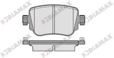 Produktbild von DIAMAX N09857 Bremsbeläge Satz Hinten Bremsklötze für SKODA Octavia III Combi (5E5) für VW SHARAN (7N1, 7N2) für SEAT Leon ST (5F8)