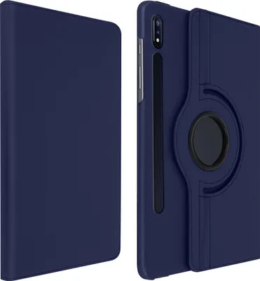 Image de Avizar, coque intégrale à 360° pour Galaxy Tab S8 avec protection complète et support, bleu nuit