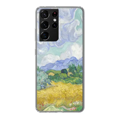 Produktbild von MuchoWow® Handyhülle Schutzhülle Hülle für Samsung Galaxy S21 Ultra Weizenfeld mit Zypressen - Vincent van Gogh Silikon Softcase Handy Hülle - Mobiltelefon