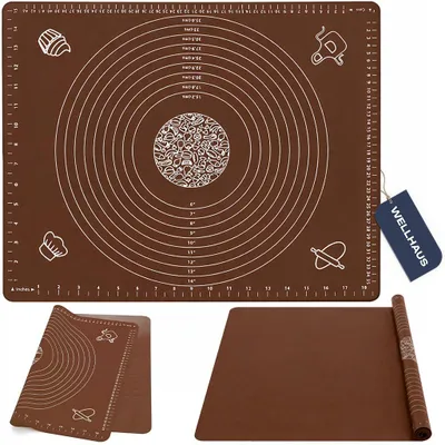 Produktbild von WELLHAUS Silikonmatte zum Teigkneten, Braun